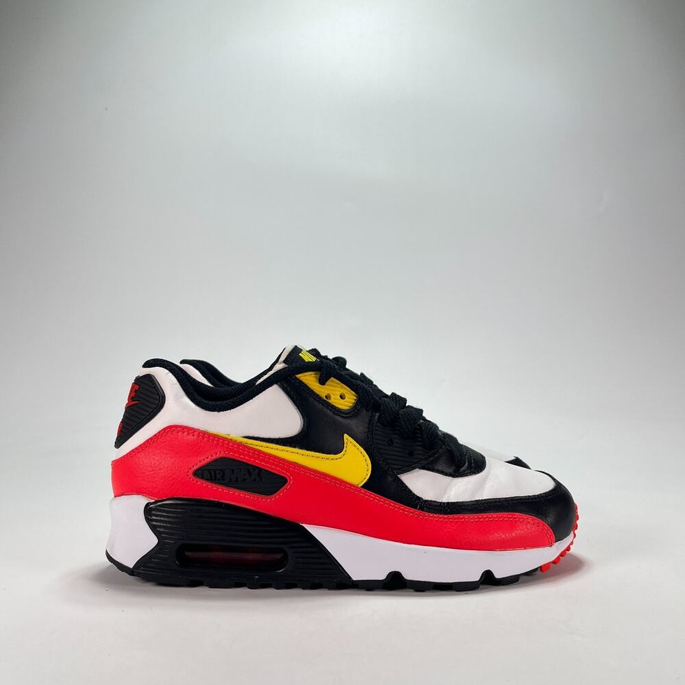 Nike Air Max 90 GS Black White Red Retro Sneakers 833412-120 Youth Size 5.5Y